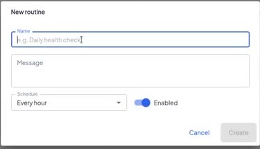 New routine dialog